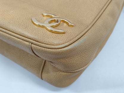 CHANEL Caviar Skin Triple Coco Chain Shoulder Bag with GD Hardware 3331107