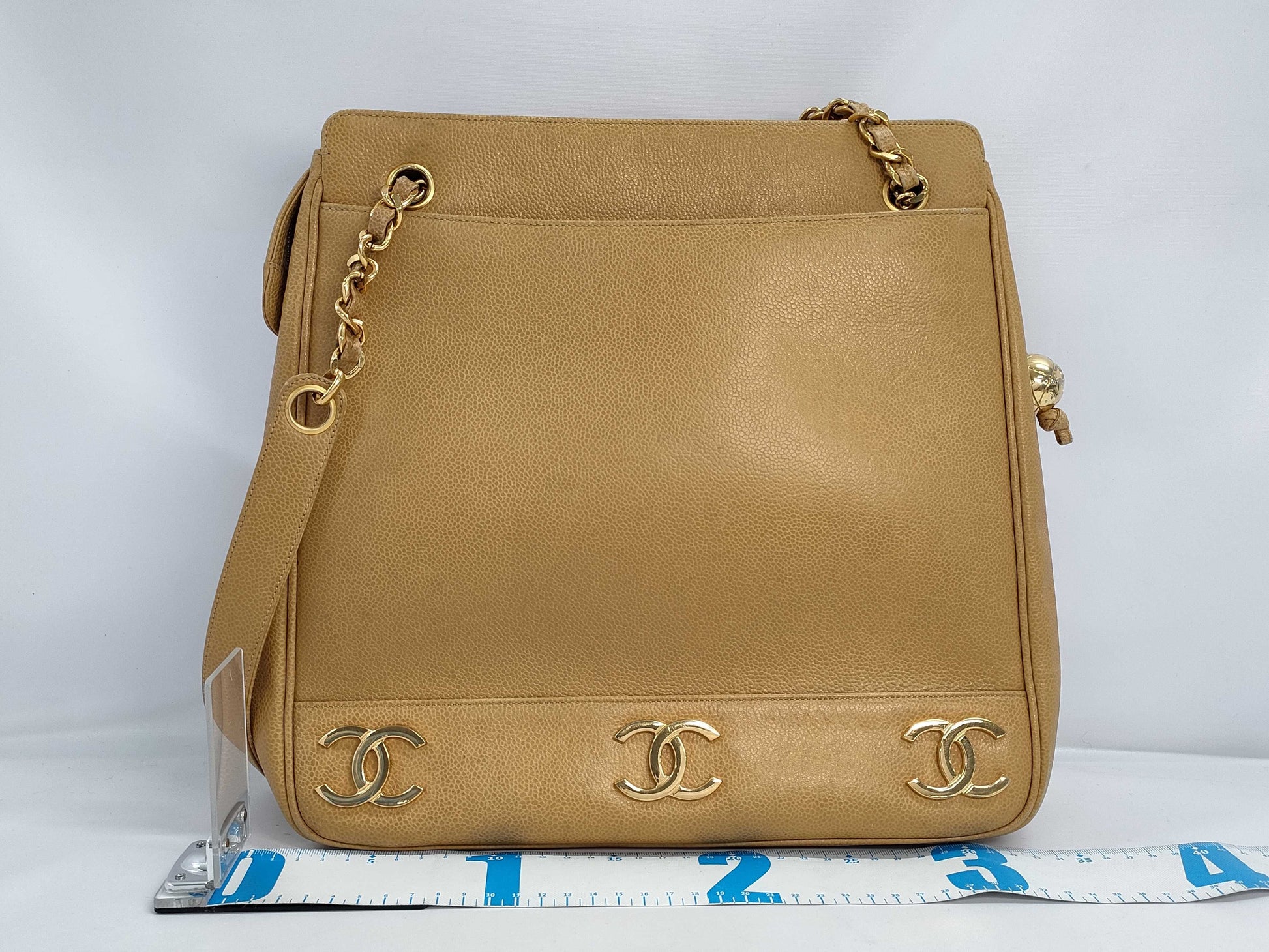 CHANEL Caviar Skin Triple Coco Chain Shoulder Bag with GD Hardware 3331107