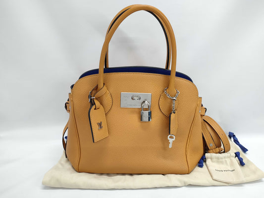LOUIS VUITTON M51684 Calf Leather Mira PM Kenya Brown Handbag with Cloche, Cadena, 2 Keys, and 2 Dust Bags SP3169