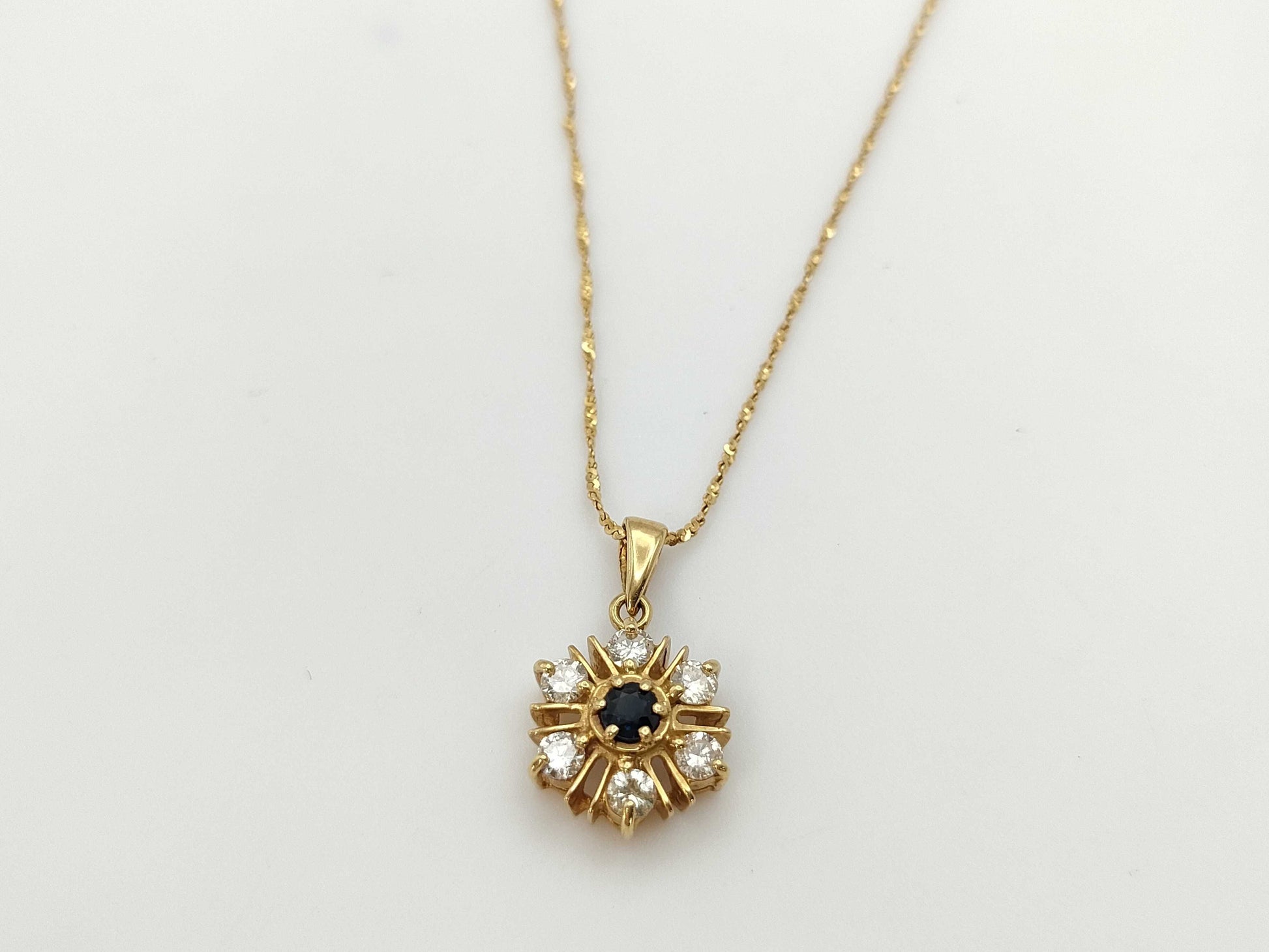 Sapphire D0.34ct K18 2.3g Necklace 