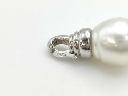 Semi-round pearl, diameter approximately 13.3mm, D0.09ct, PT900, 8.2g, pendant top 