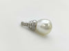 Semi-round pearl, diameter approximately 13.3mm, D0.09ct, PT900, 8.2g, pendant top 
