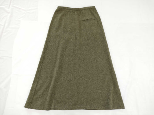 Ys Yohji Yamamoto wool A-line long skirt, khaki, size 3