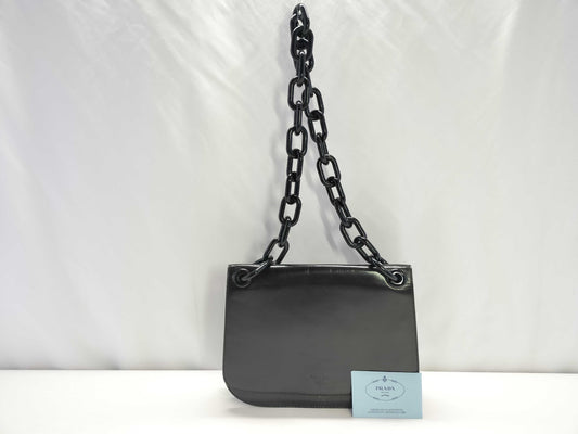 PRADA Prada Leather Plastic Chain Shoulder Bag