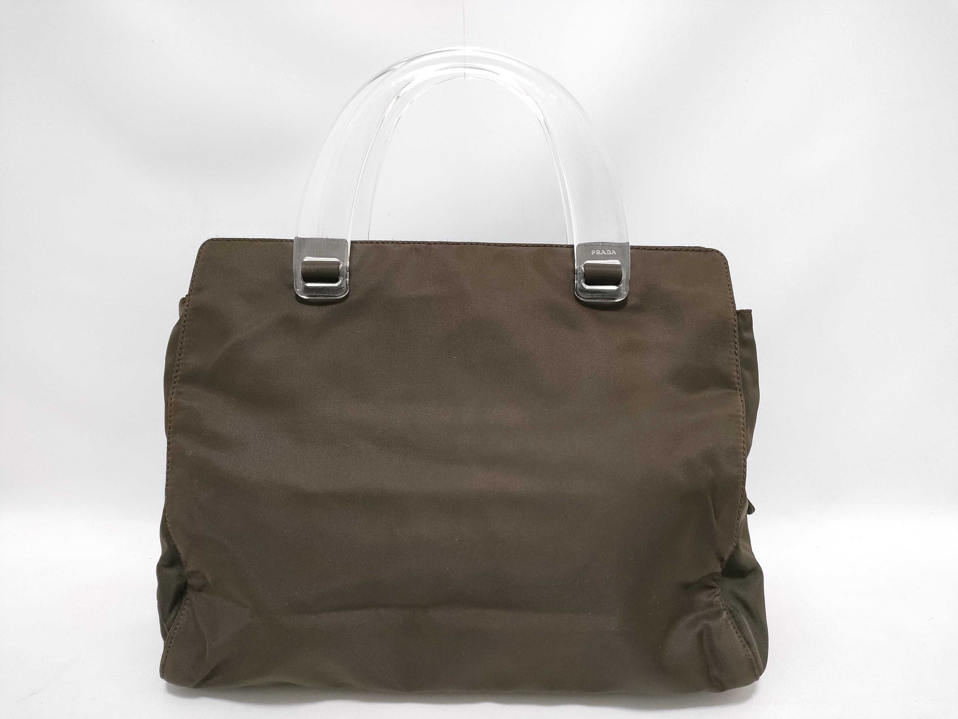 PRADA Nylon Prada Nylon Tote Bag with Plastic Handle