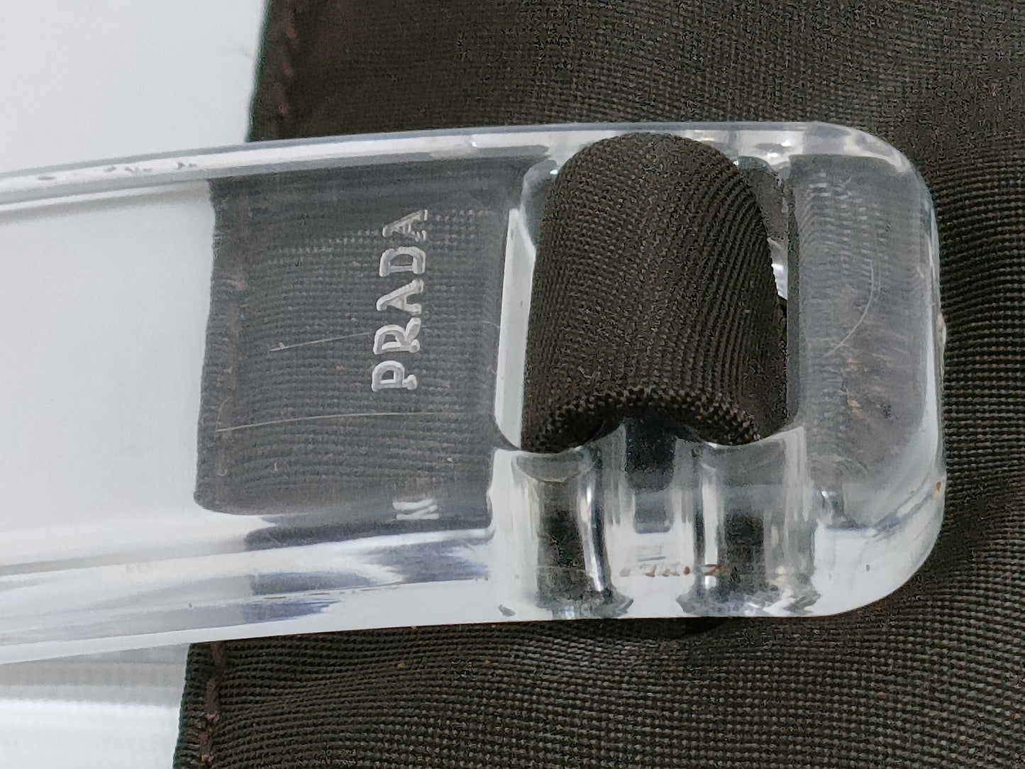 PRADA Nylon Prada Nylon Tote Bag with Plastic Handle