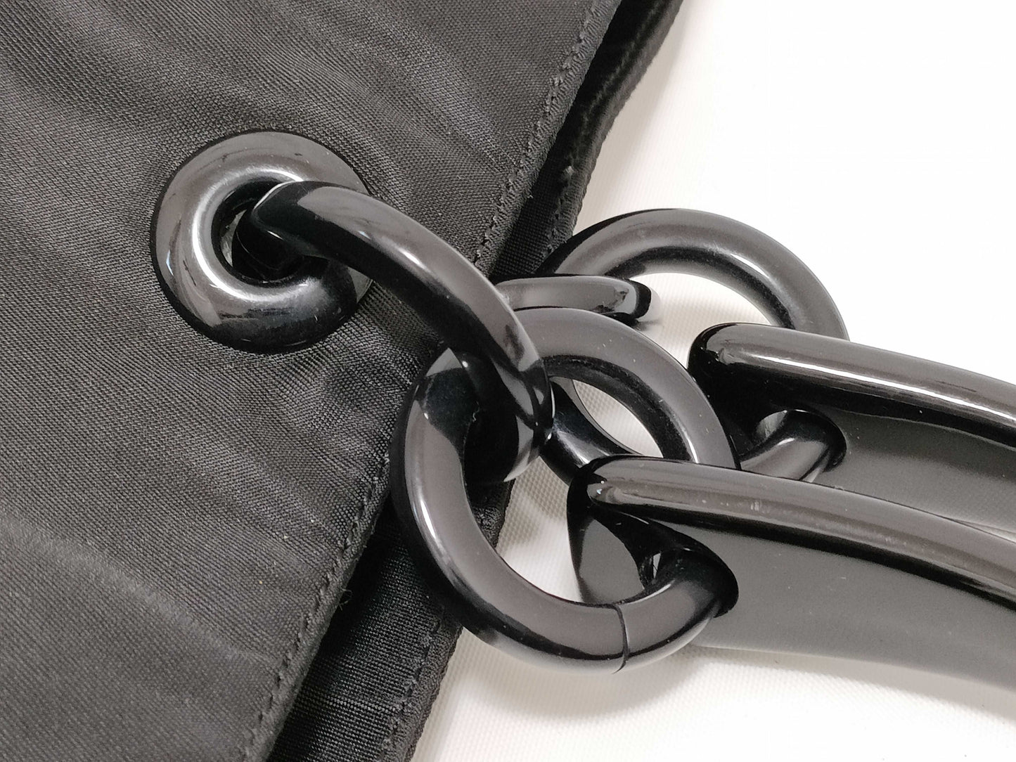 PRADA Nylon Prada Nylon Hand Tote Bag with Plastic Handles in Black