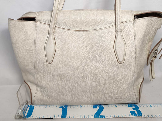 TODS Shopping Tote Medium Leather White Tote Bag