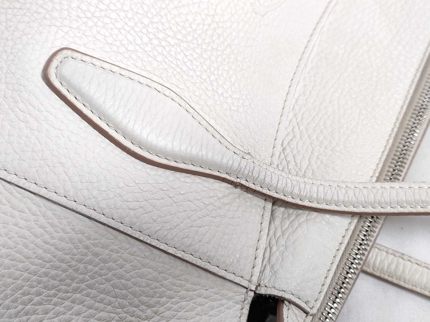 TODS Shopping Tote Medium Leather White Tote Bag