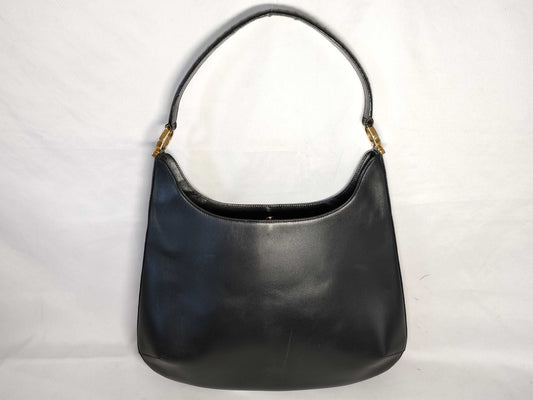 Salvatore Ferragamo Gancini Ferragamo 7657 Hobo Bag, Gancini Leather, Black Handbag