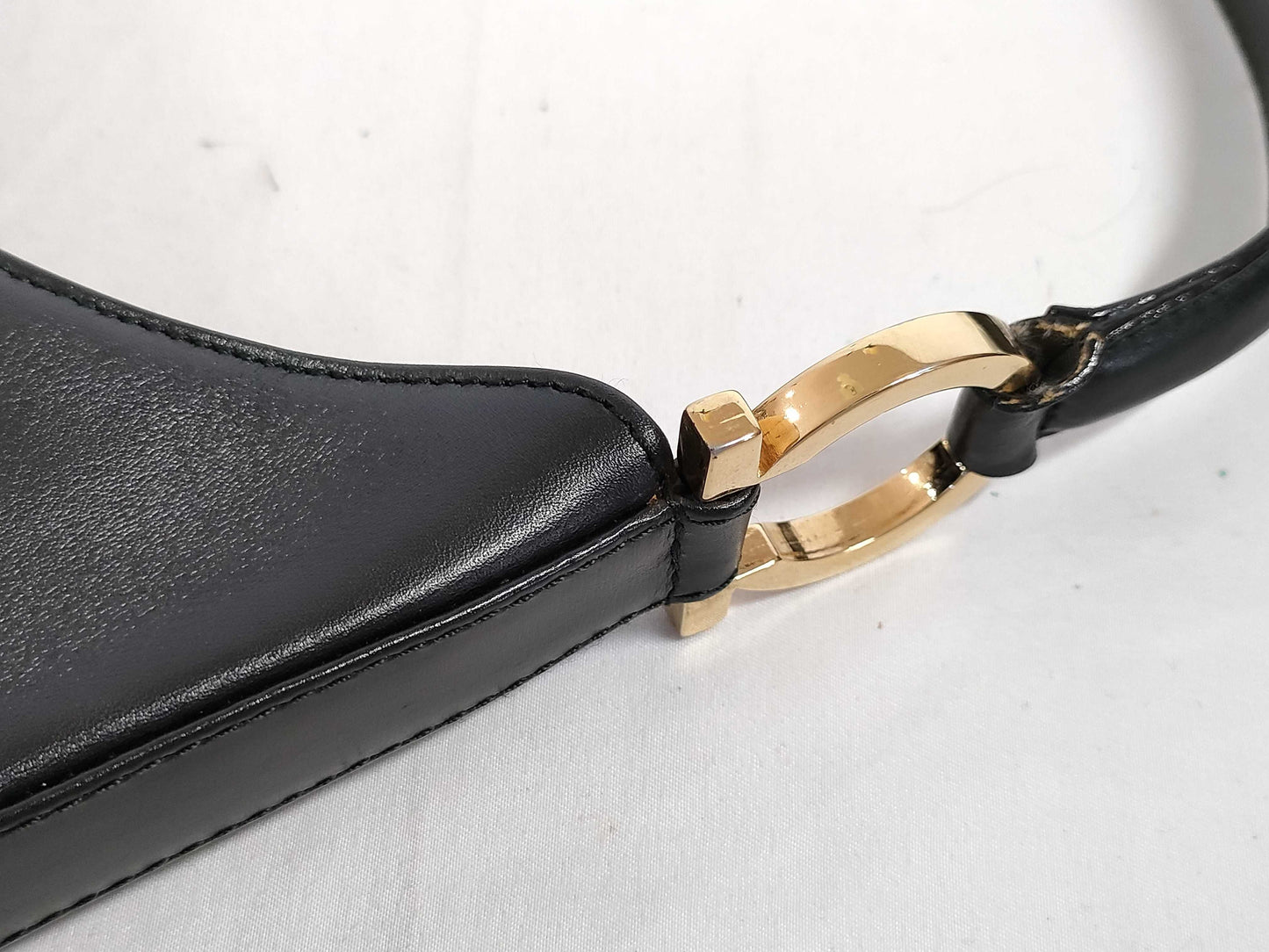 Salvatore Ferragamo Gancini Ferragamo 7657 Hobo Bag, Gancini Leather, Black Handbag