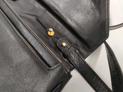 CELINE Triomphe Shoulder Bag in Black Leather