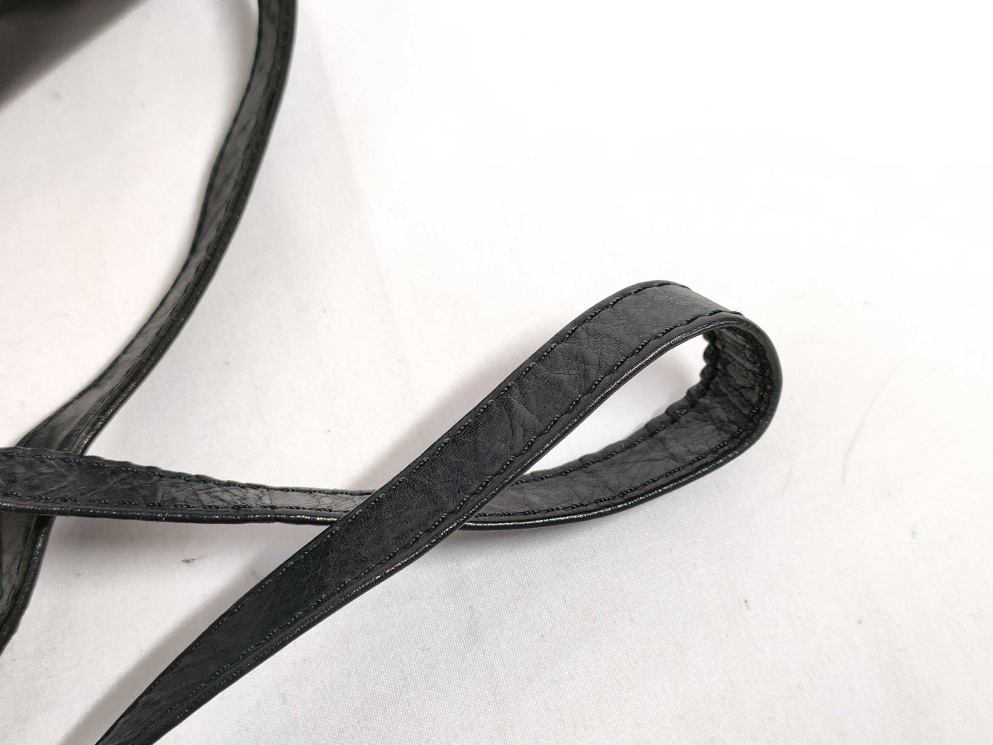 CELINE Triomphe Shoulder Bag in Black Leather