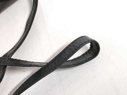 CELINE Triomphe Shoulder Bag in Black Leather