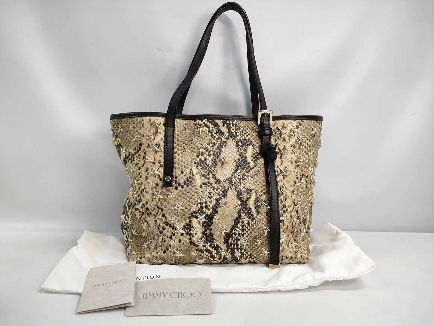 JIMMY CHOO Python Star Tote Bag