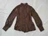 PRADA Shirt, Polka Dot Silk, Brown and Green, #40