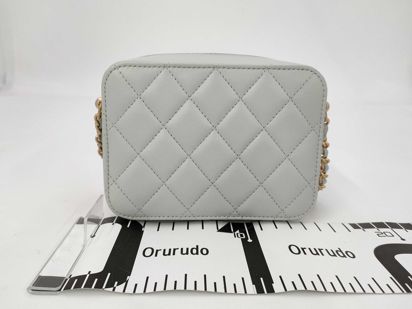 CHANEL Chain Vanity Bag, Coco Ball Matelasse, Light Blue Lambskin, GD Hardware, AP2426 ANPL6U49 Shoulder Bag