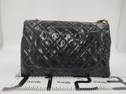 CHANEL Chain Shoulder Bag, Deca Matelasse 30, Single Flap, Lambskin, Black, GD Hardware, A04412, No. 4, Shoulder Bag