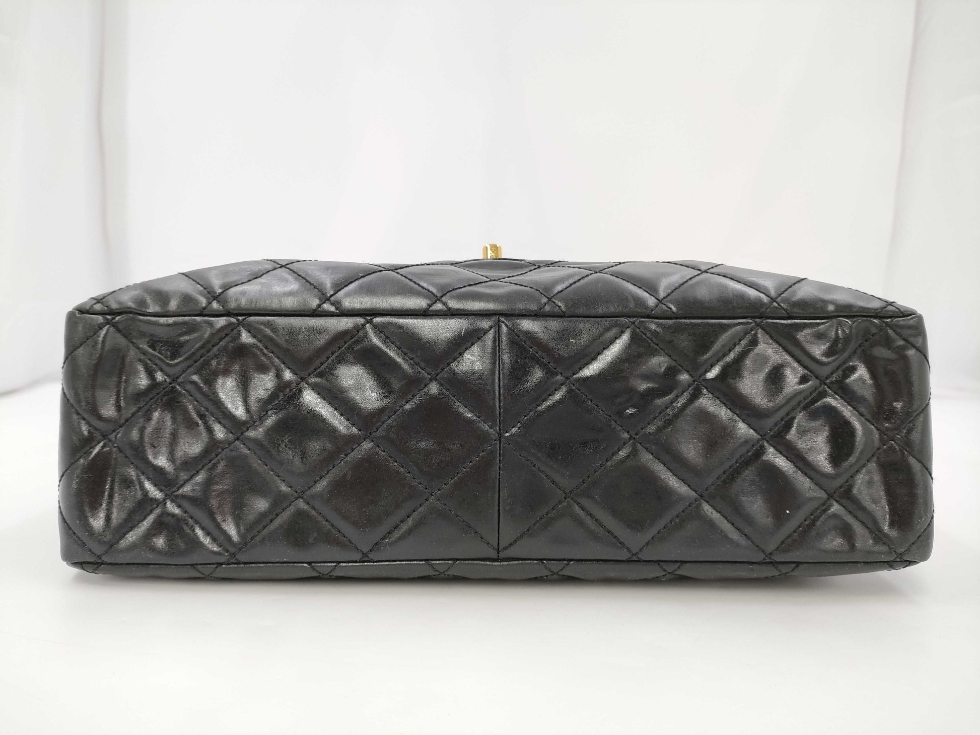 CHANEL Chain Shoulder Bag, Deca Matelasse 30, Single Flap, Lambskin, Black, GD Hardware, A04412, No. 4, Shoulder Bag