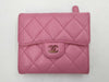 CHANEL Matelasse Compact Wallet with Coco Mark, Pink and Yellow.