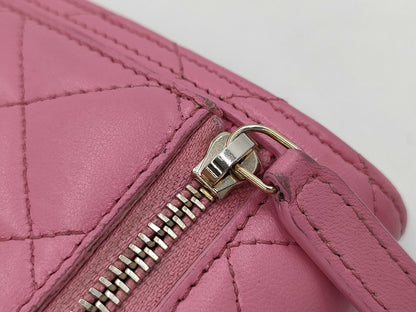 CHANEL Matelasse Compact Wallet with Coco Mark, Pink and Yellow.