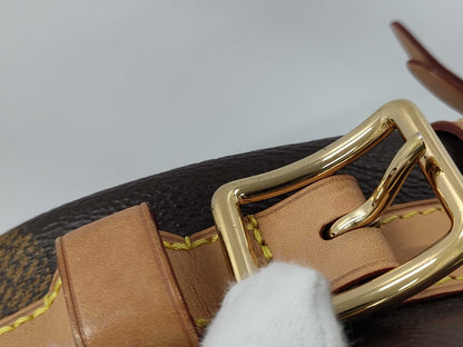 LOUIS VUITTON LV Boite Chapeau Soupe Giant Monogram M44604 Shoulder Bag with Brown Strap, Padlock, Two Keys, Padlock Dust Bag, Name Tag, and IC Chip