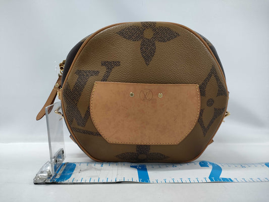 LOUIS VUITTON LV Boite Chapeau Soupe Giant Monogram M44604 Shoulder Bag with Brown Strap, Padlock, Two Keys, Padlock Dust Bag, Name Tag, and IC Chip