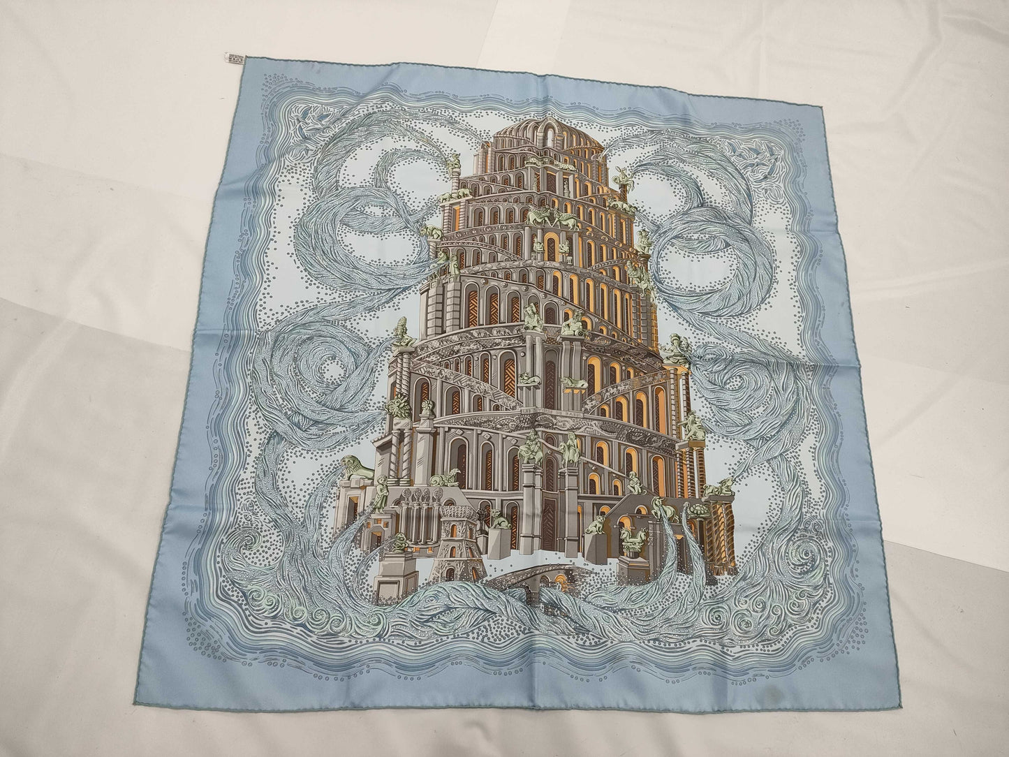 HERMES Carre 90 Light Blue Other Accessories