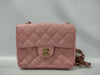 CHANEL Mini Matelasse Chain Shoulder Bag, Caviar Pink, No. 8, with Seal