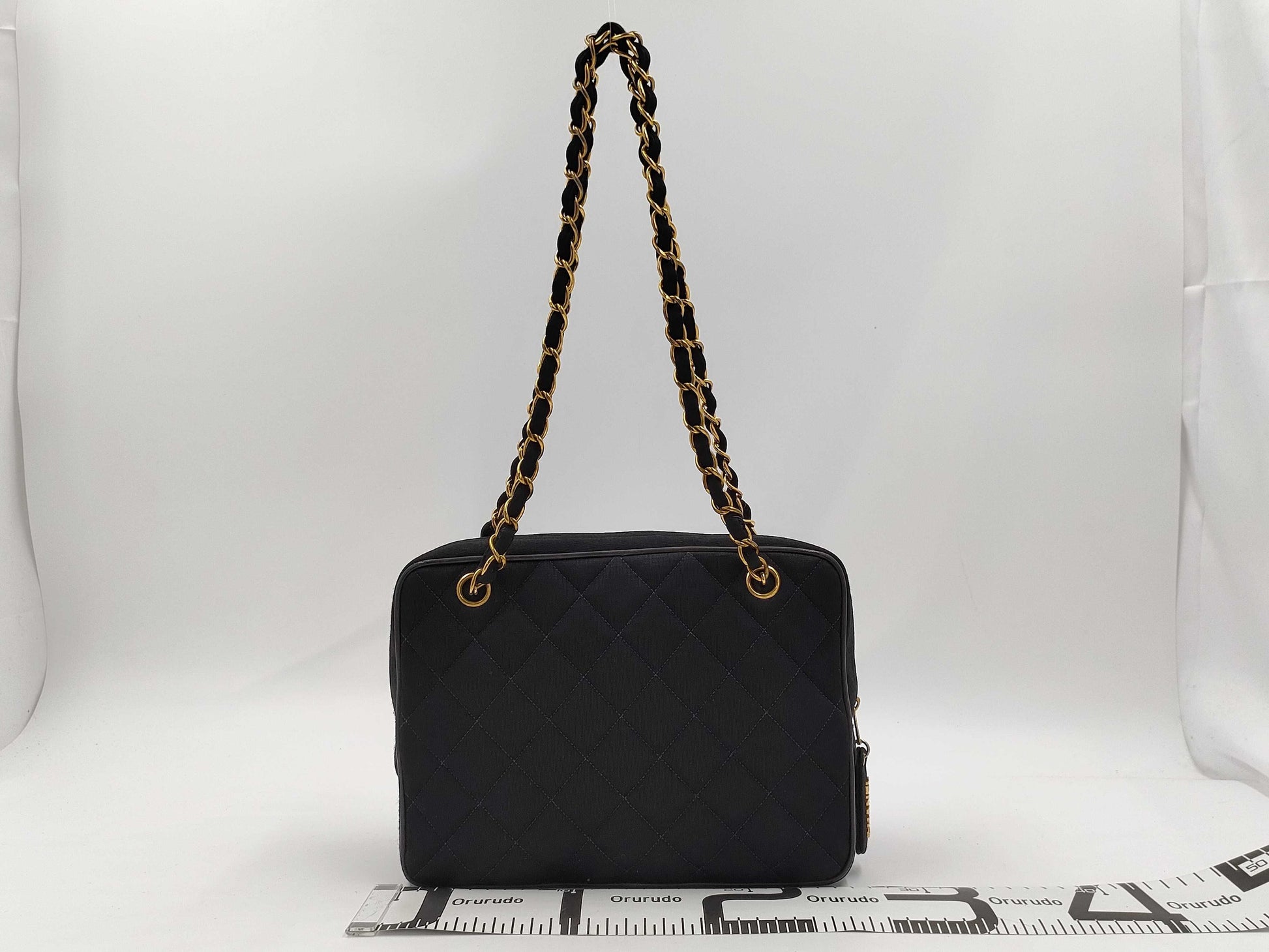CHANEL Matelasse Chain Shoulder Bag, Cotton, Black, No. 1, Shoulder Bag