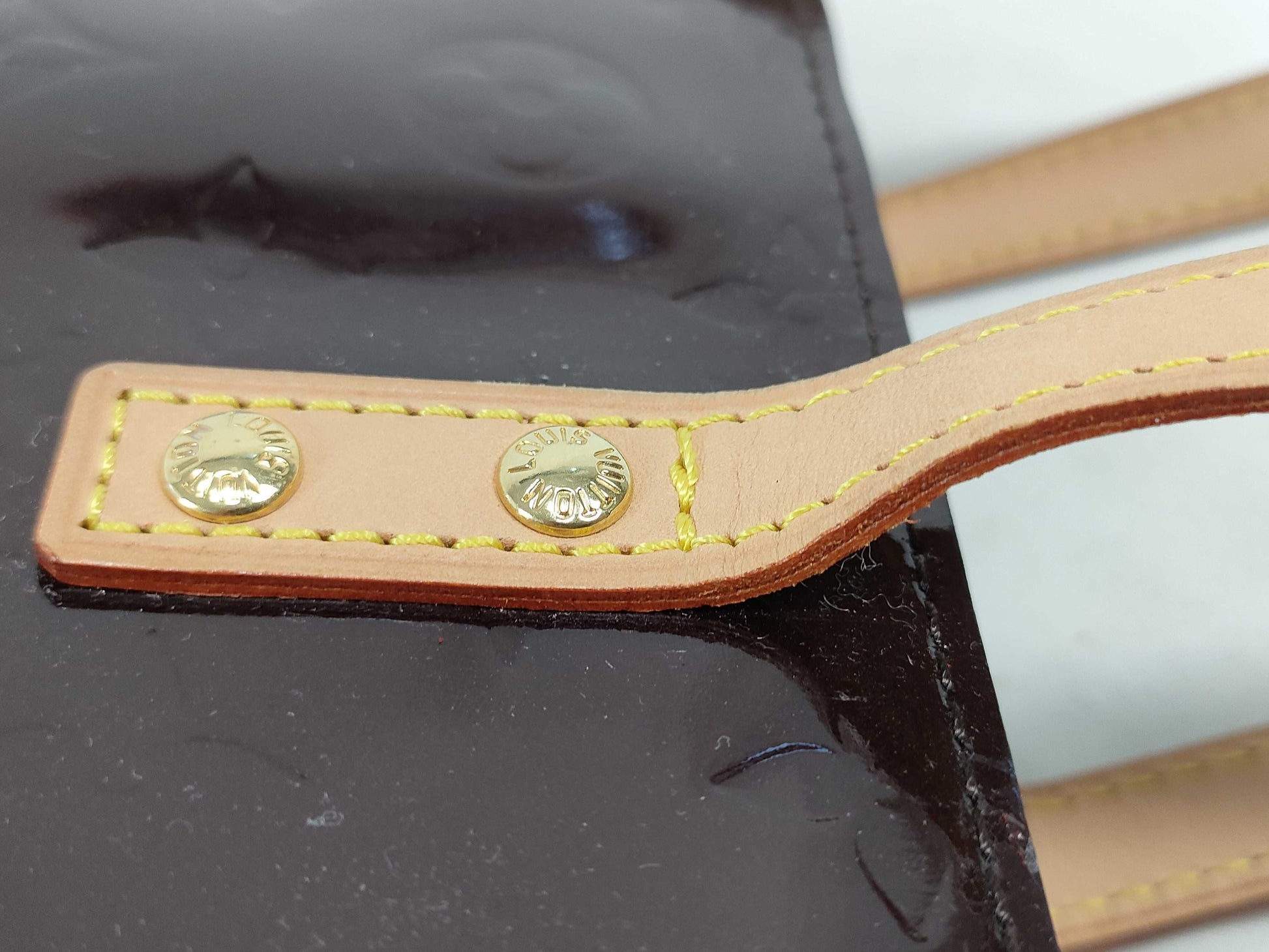 LOUIS VUITTON Vernis Lead PM M91993 Vernis MI1097 Tote Bag