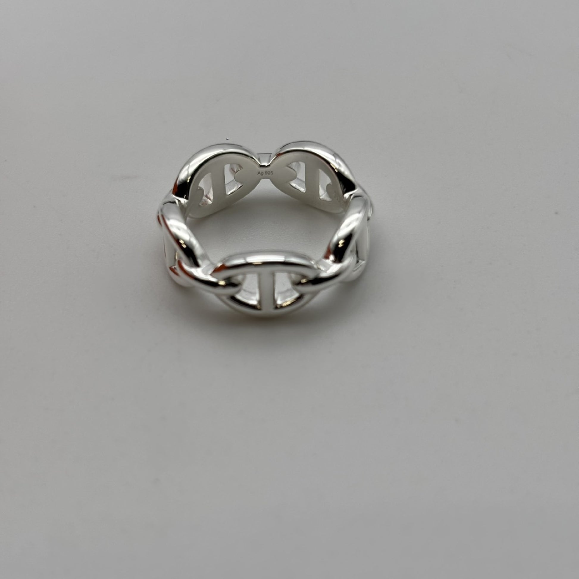 HERMES Ancienne Silver Ring, Unused, Size 51