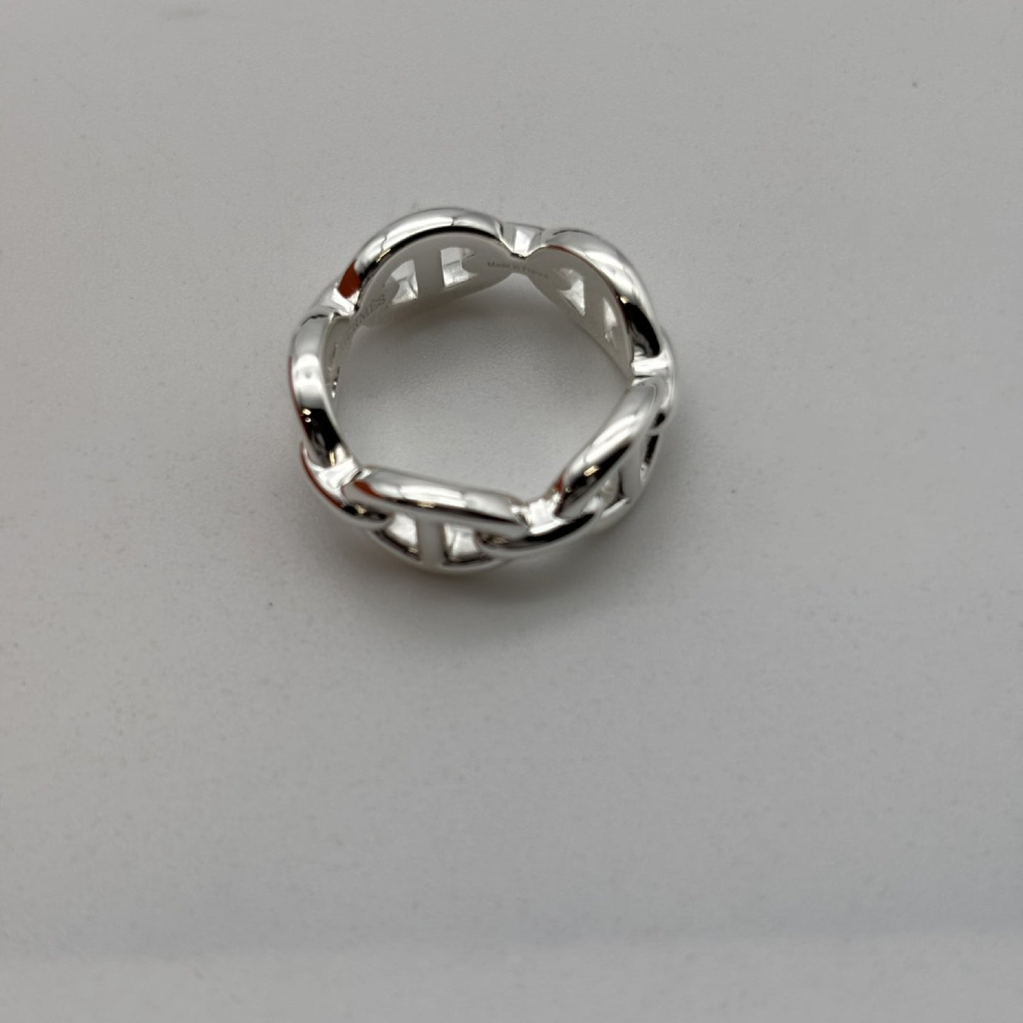 HERMES Ancienne Silver Ring, Unused, Size 51