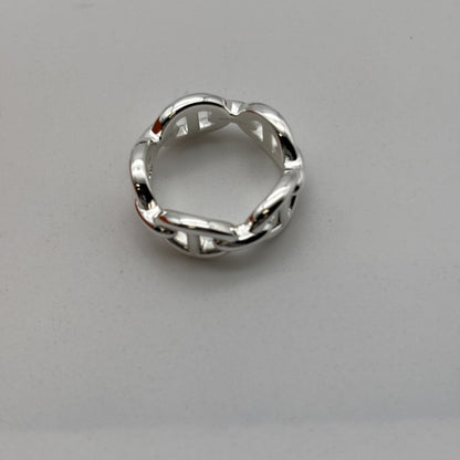 HERMES Ancienne Silver Ring, Unused, Size 51