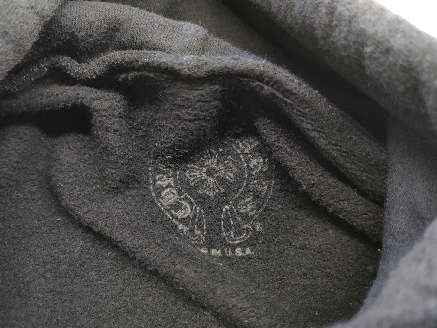 CHROME HEARTS Hoodie with Sleeve Logo and Scroll Logo, Black, XL