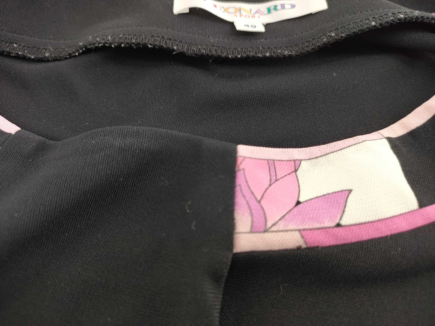 LEONARD Long Sleeve Floral Print Top Size 40