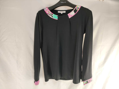 LEONARD Long Sleeve Floral Print Top Size 40