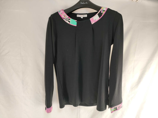 LEONARD Long Sleeve Floral Print Top Size 40