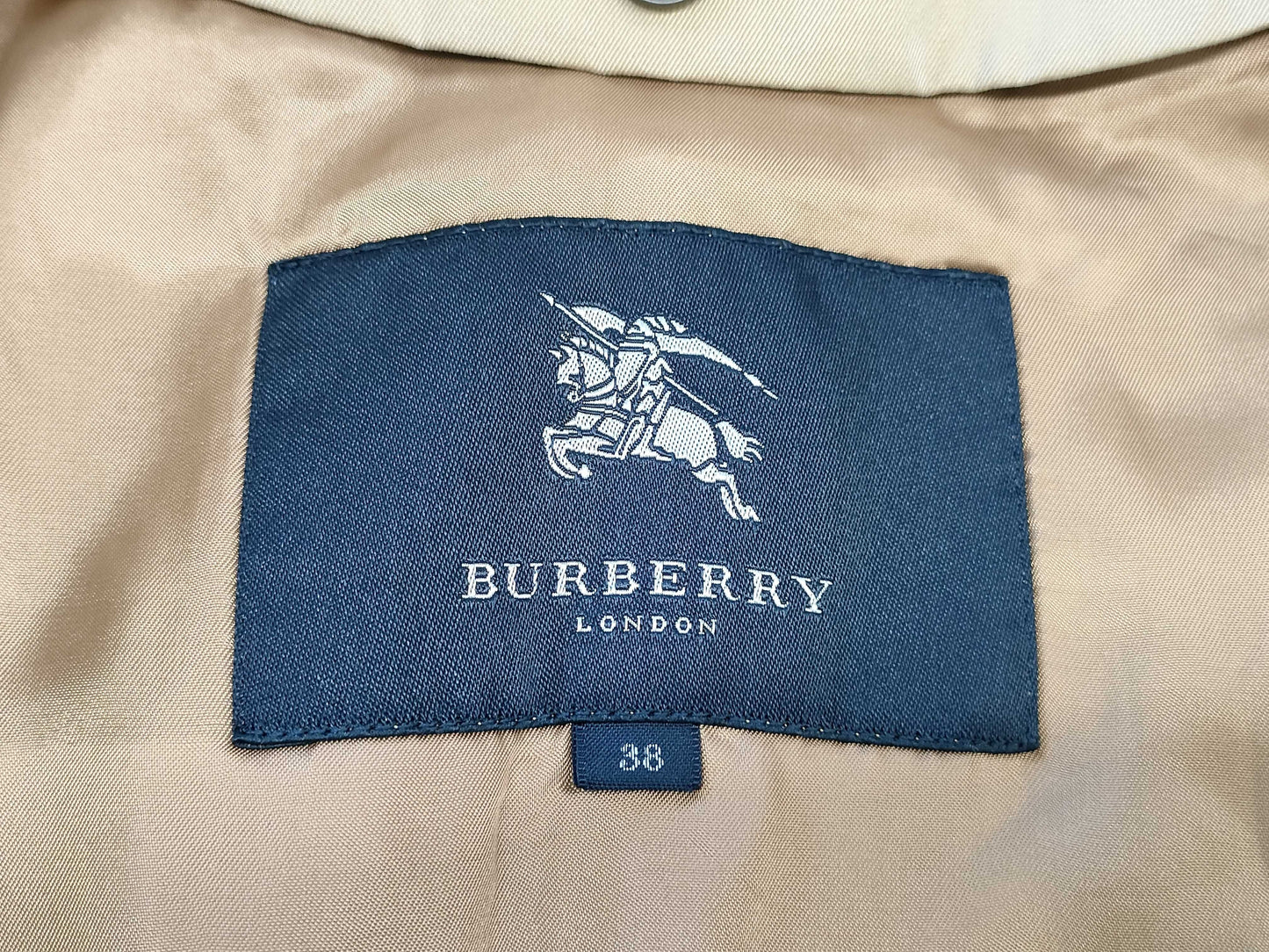 BURBERRY London Trench Coat, Honey Beige, Size 38