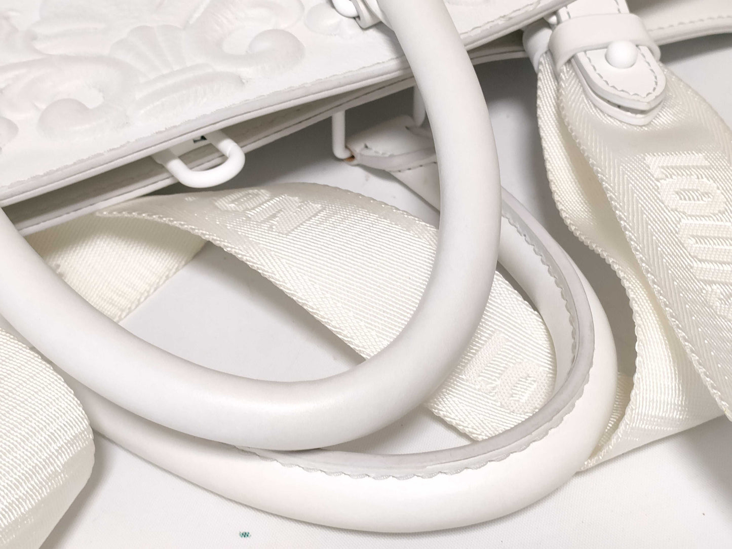 LOUIS VUITTON Louis Vuitton Handbag Tote Bag 2-Way Sac Plat Ornament Monogram White Name Tag Bag Handbag