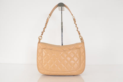 CHANEL Caviar Skin Deca Coco Caviar One-Shoulder Bag, Beige, No. 9