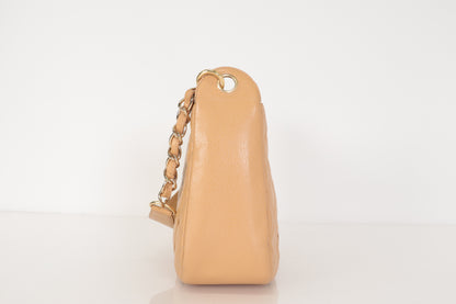 CHANEL Caviar Skin Deca Coco Caviar One-Shoulder Bag, Beige, No. 9
