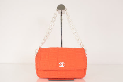 CHANEL Coco Mark Plastic Chain Shoulder Bag, Orange, No. 7