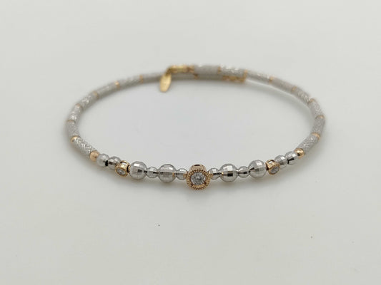 D0.17ct K18/METAL 3.8g Bracelet/Bangle 