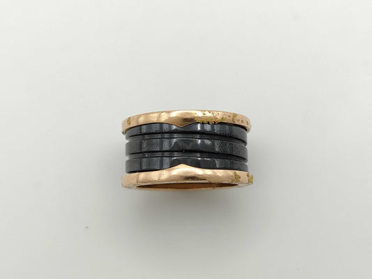 BVLGARI B.zero1 #58 Black Ceramic PG Au750 10.6g Ring 