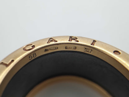 BVLGARI B.zero1 #58 Black Ceramic PG Au750 10.6g Ring 