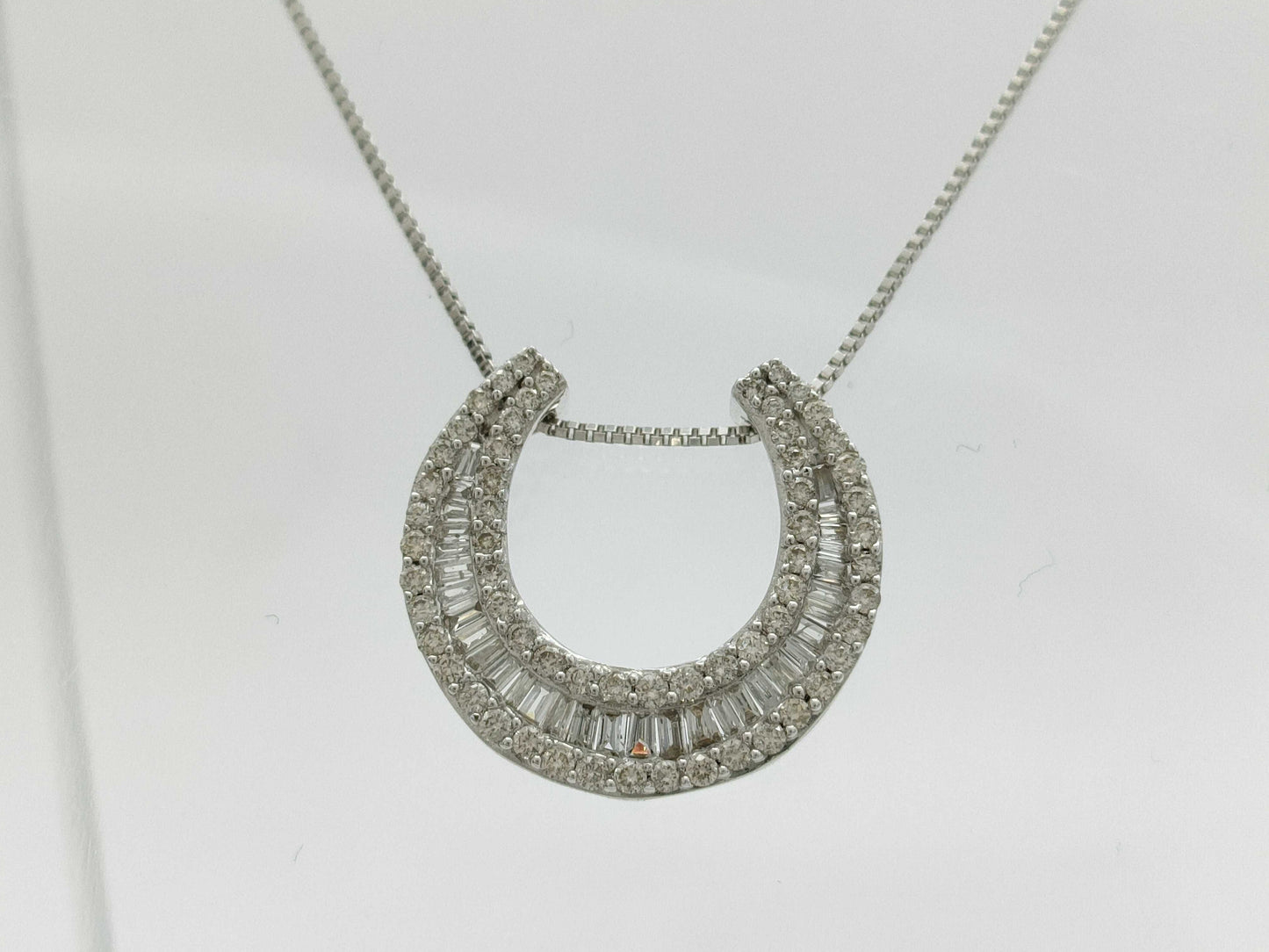 D0.50ct K18WG/Pt1000 4.1g Necklace 