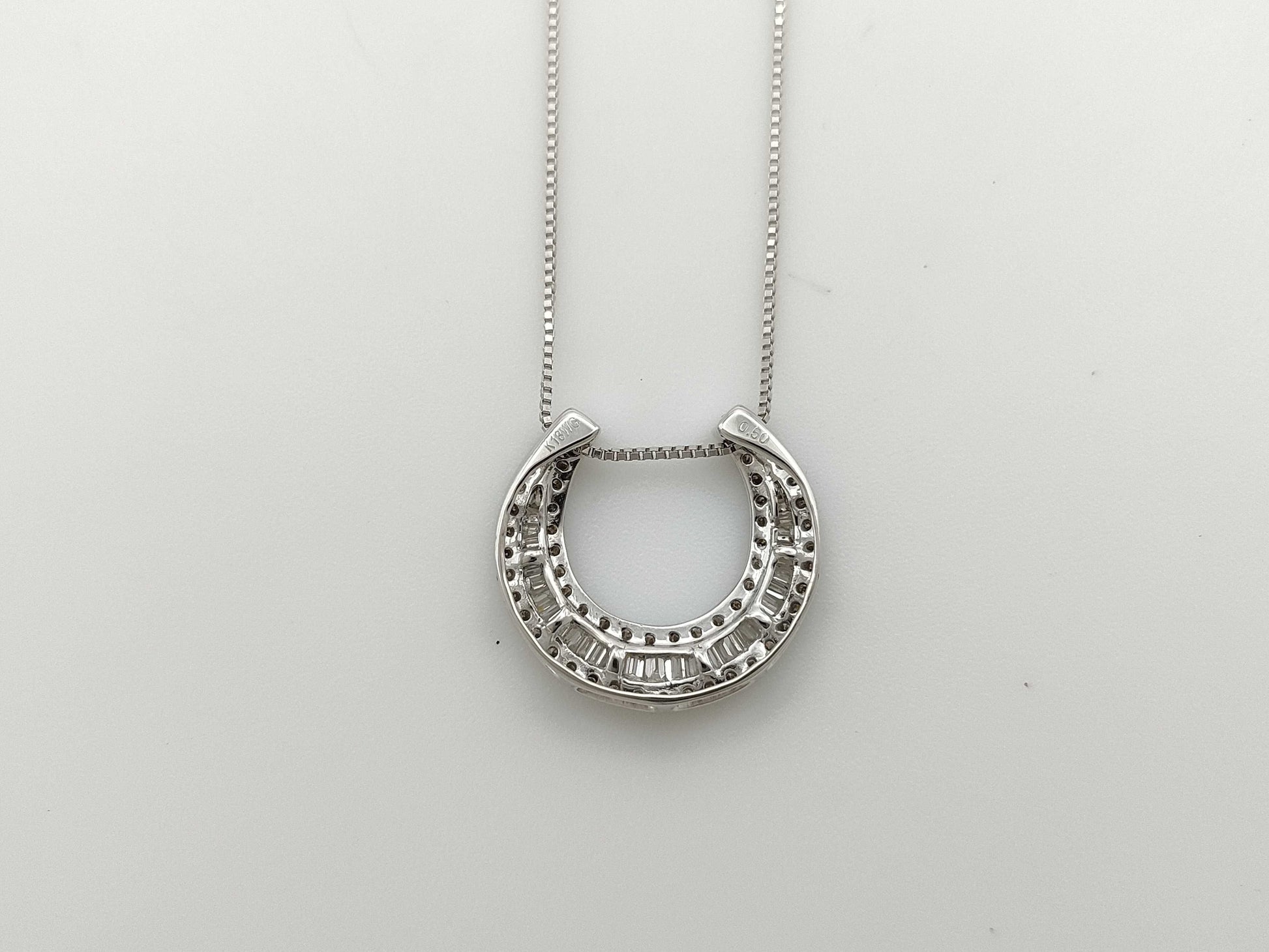 D0.50ct K18WG/Pt1000 4.1g Necklace 