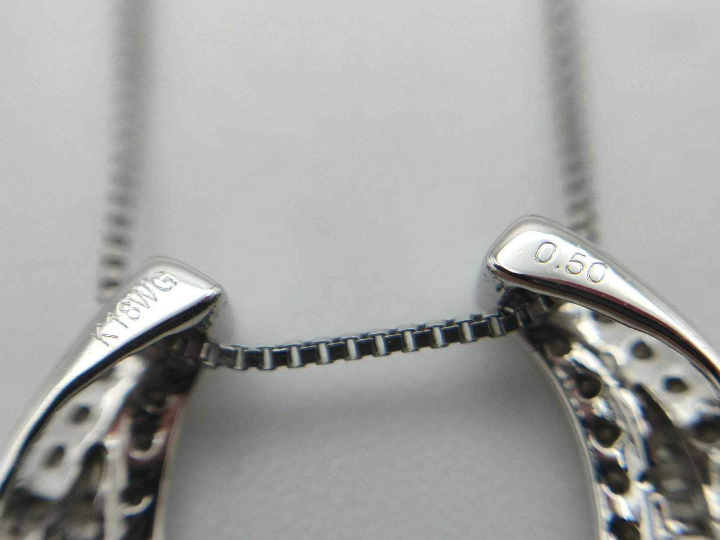 D0.50ct K18WG/Pt1000 4.1g Necklace 