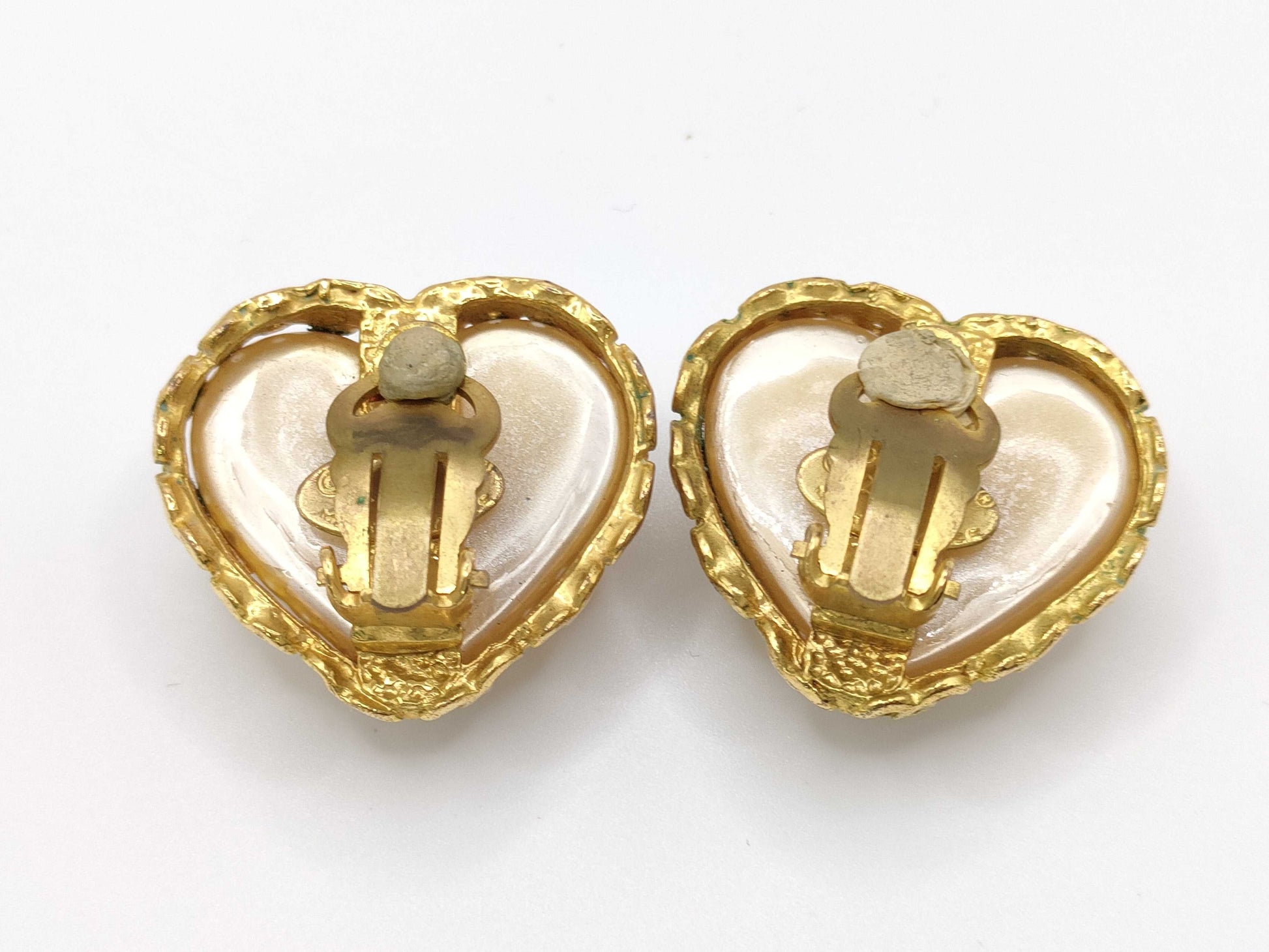 CHANEL Heart Earrings Pearl Earrings
